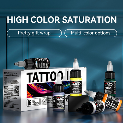 1/2 OZ สีสักสีดํา สีสักที่ดีที่สุดสําหรับการแต่งหน้าแบบถาวร