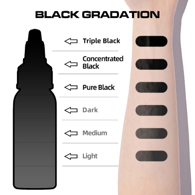 สีสักคุณภาพสีดําเข้มข้น 60ML สีสักคิ้ว